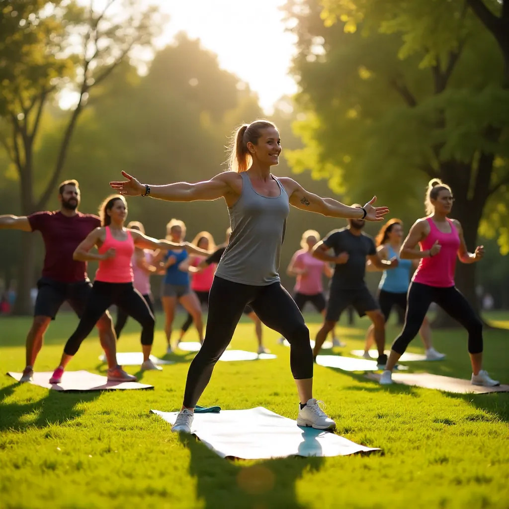 Fitness participants during workout