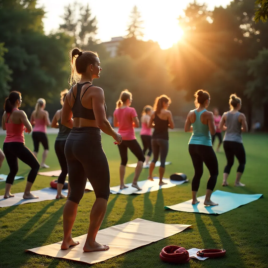 Fitness participants during workout