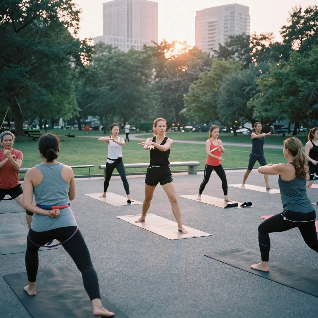 Outdoor fitness group training
