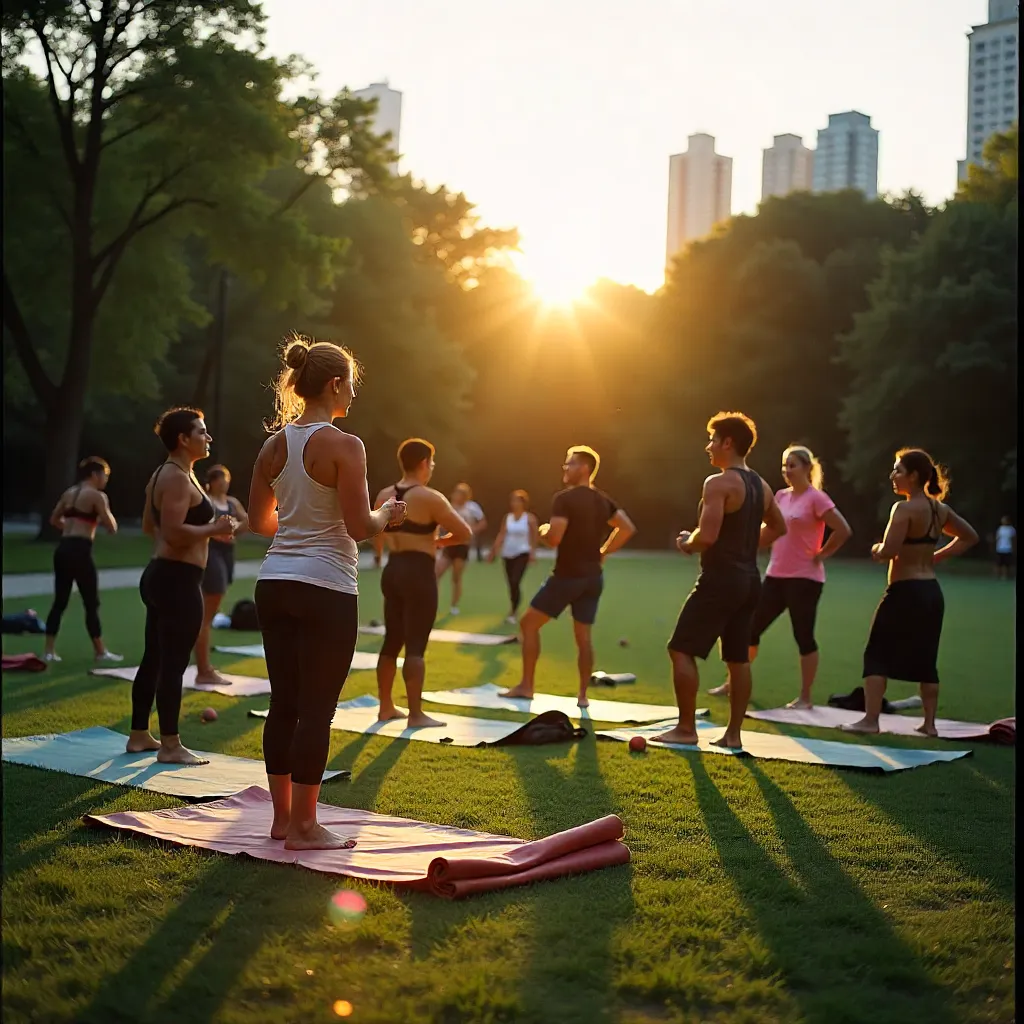 Fitness participants during workout